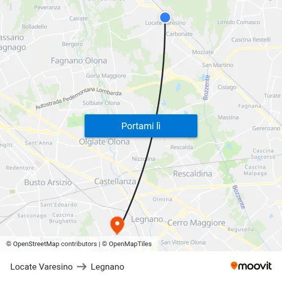 Locate Varesino to Legnano map