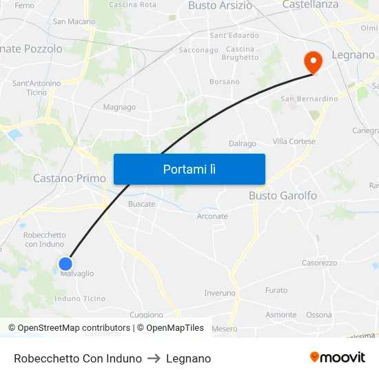 Robecchetto Con Induno to Legnano map