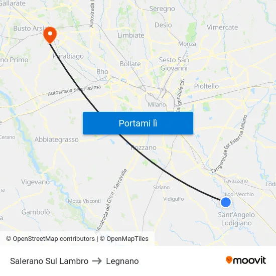Salerano Sul Lambro to Legnano map