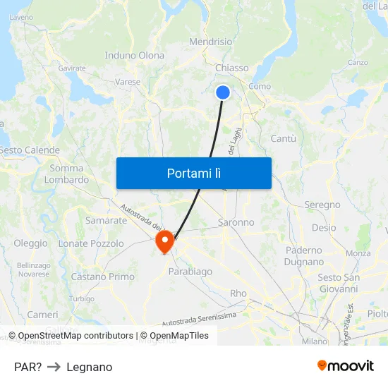 PAR? to Legnano map