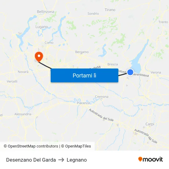 Desenzano Del Garda to Legnano map