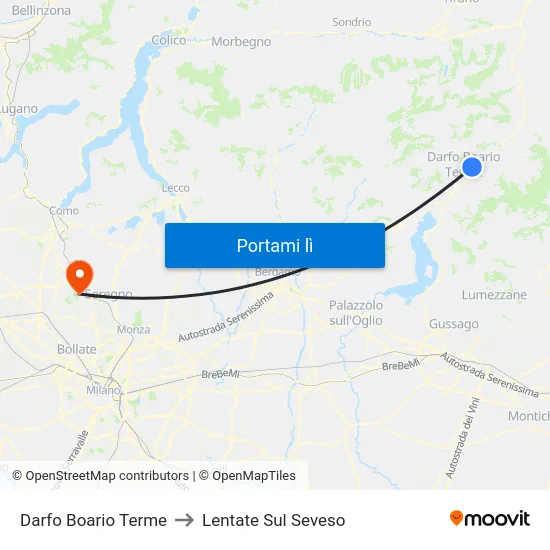 Darfo Boario Terme to Lentate Sul Seveso map