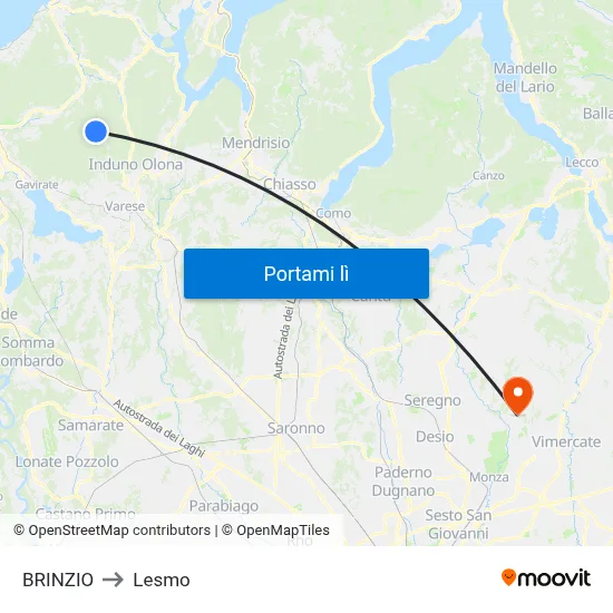 BRINZIO to Lesmo map
