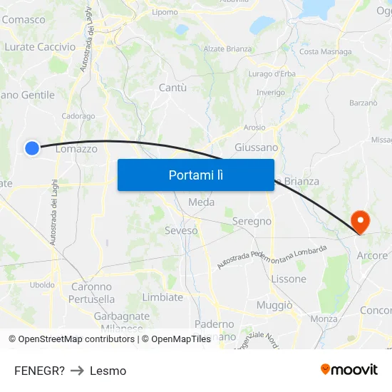FENEGR? to Lesmo map