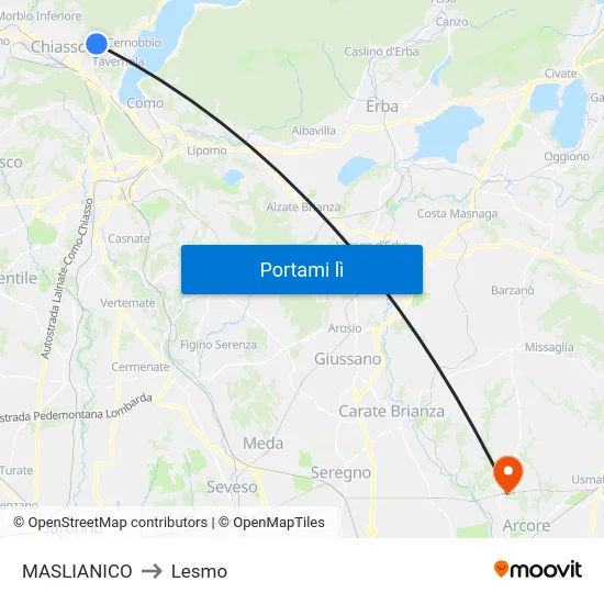 MASLIANICO to Lesmo map