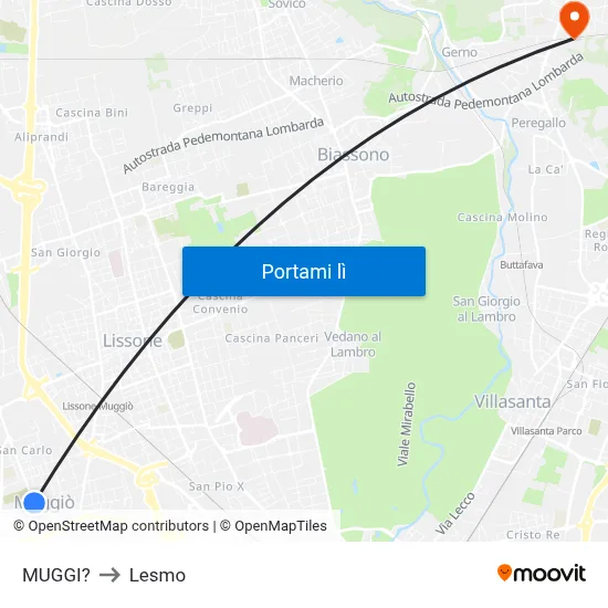 MUGGI? to Lesmo map