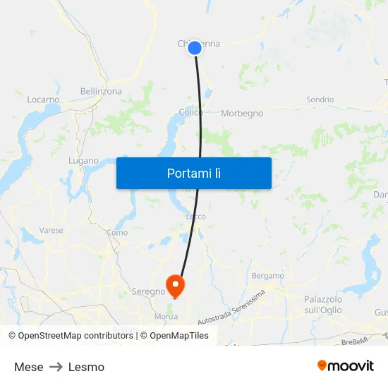 Mese to Lesmo map