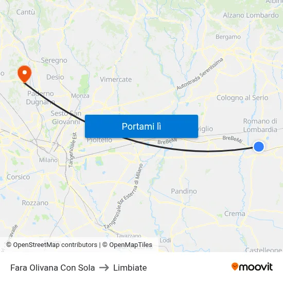 Fara Olivana Con Sola to Limbiate map