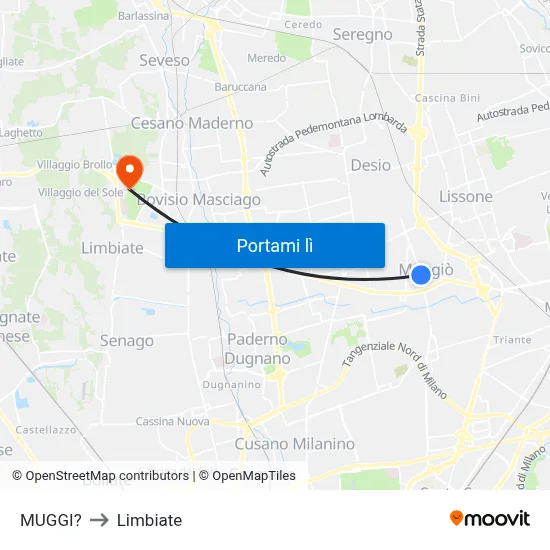 MUGGI? to Limbiate map