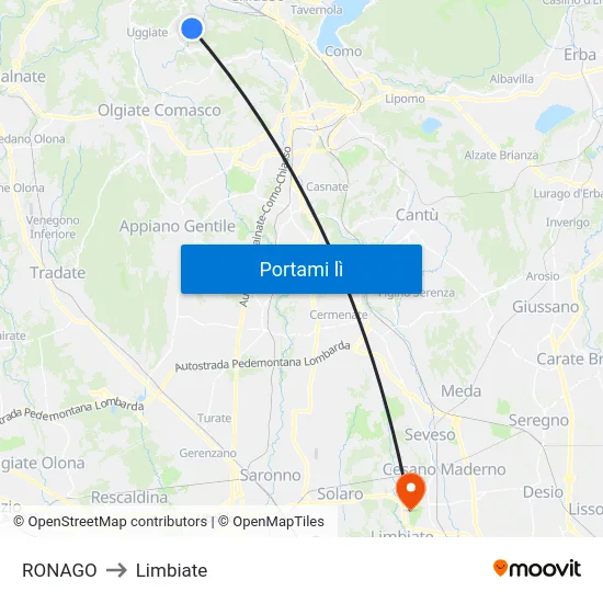 RONAGO to Limbiate map