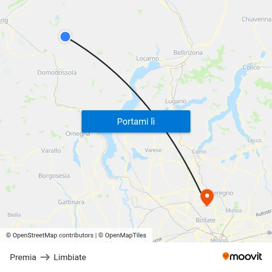 Premia to Limbiate map