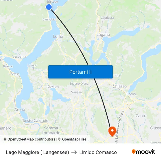 Lago Maggiore ( Langensee) to Limido Comasco map