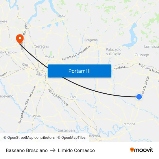 Bassano Bresciano to Limido Comasco map