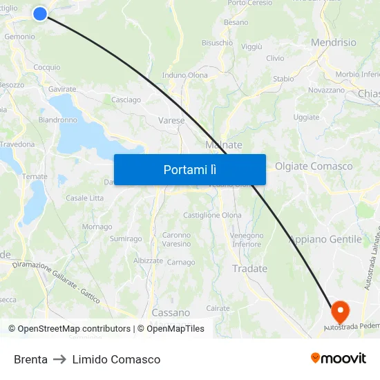 Brenta to Limido Comasco map