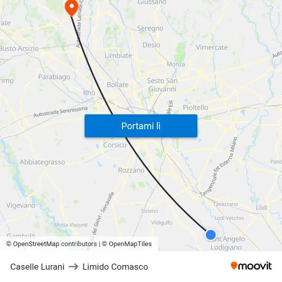 Caselle Lurani to Limido Comasco map