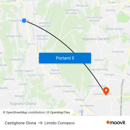 Castiglione Olona to Limido Comasco map