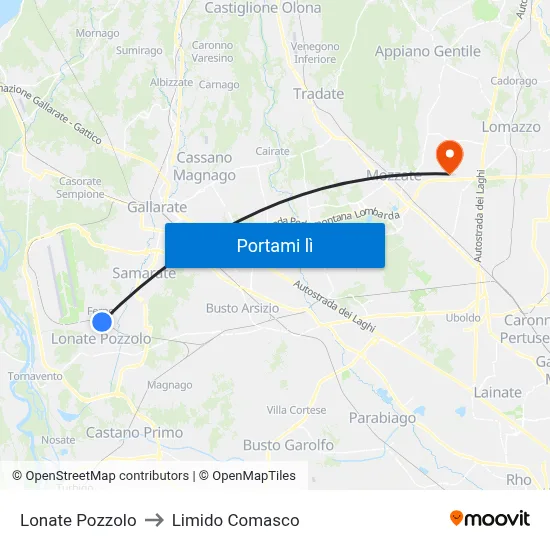 Lonate Pozzolo to Limido Comasco map