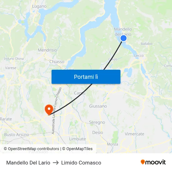 Mandello Del Lario to Limido Comasco map