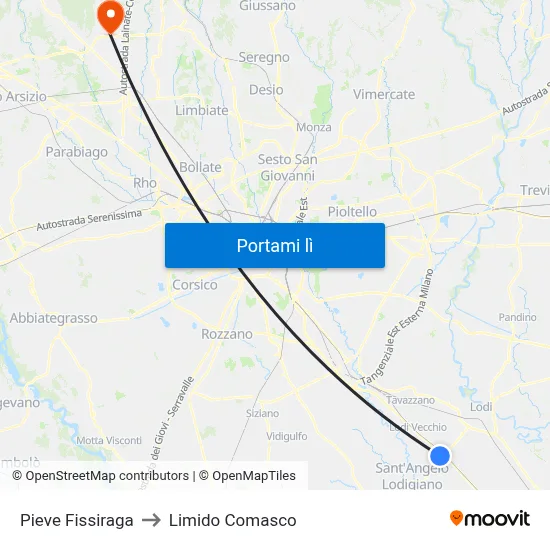 Pieve Fissiraga to Limido Comasco map