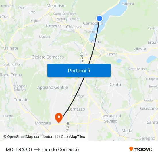 MOLTRASIO to Limido Comasco map