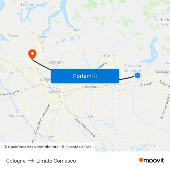 Cologne to Limido Comasco map