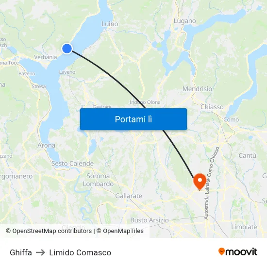 Ghiffa to Limido Comasco map