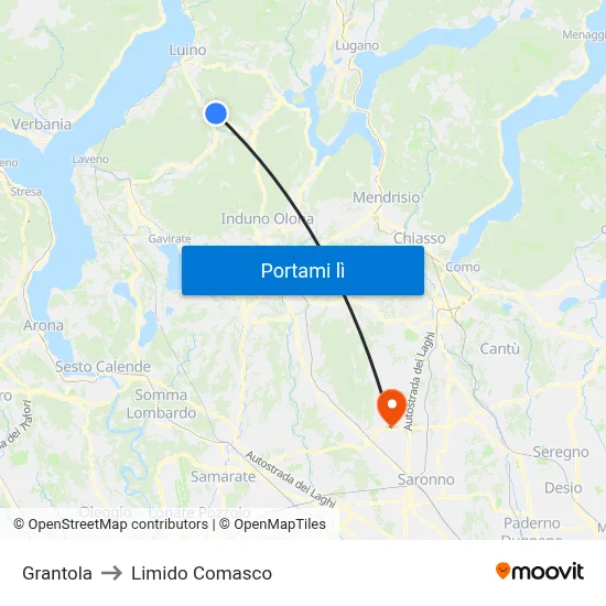 Grantola to Limido Comasco map