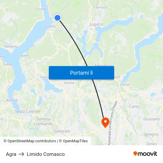 Agra to Limido Comasco map