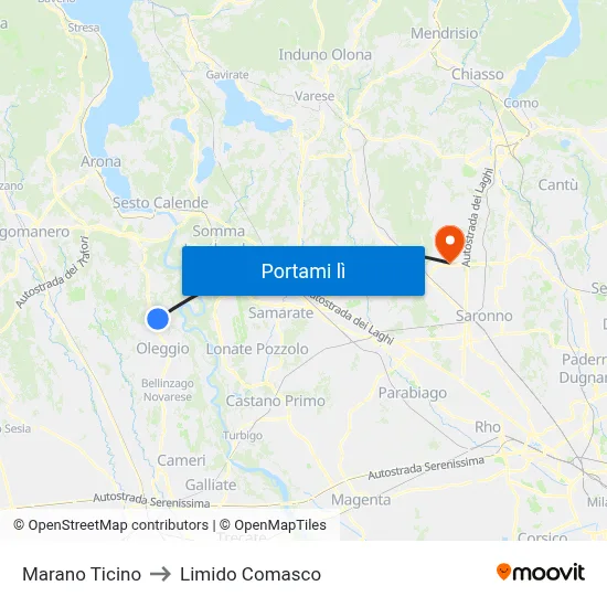 Marano Ticino to Limido Comasco map