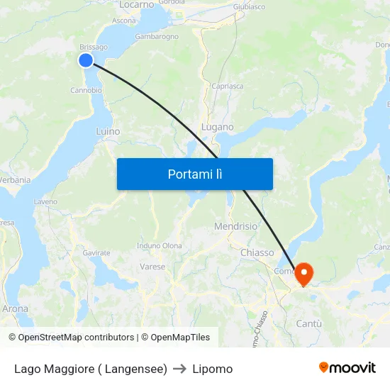 Lago Maggiore ( Langensee) to Lipomo map