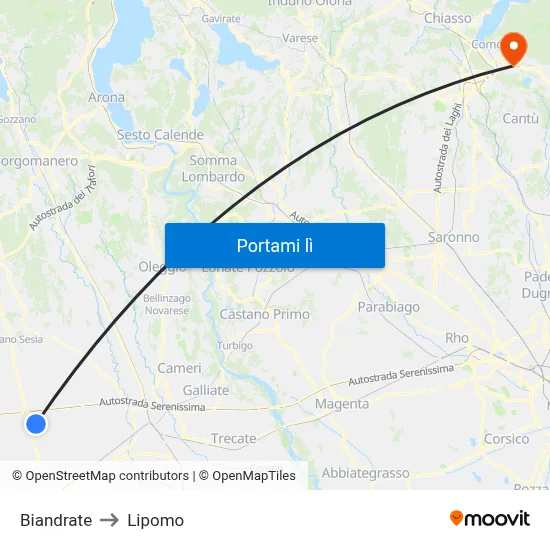 Biandrate to Lipomo map