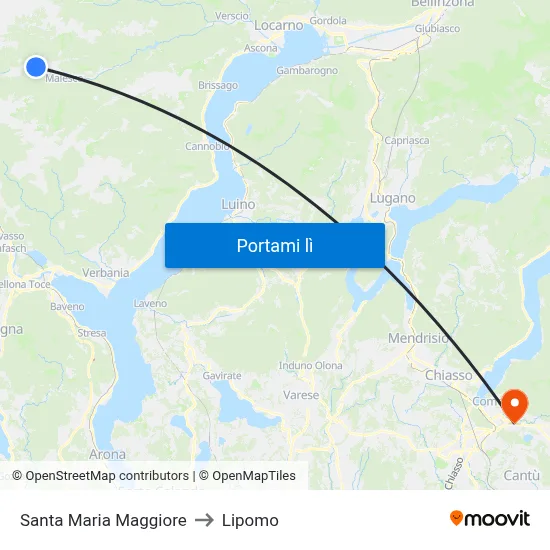 Santa Maria Maggiore to Lipomo map