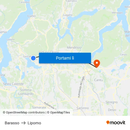 Barasso to Lipomo map
