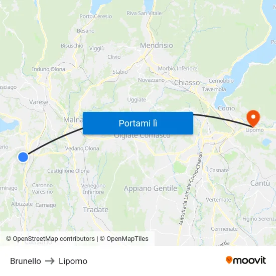 Brunello to Lipomo map