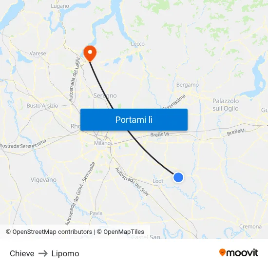 Chieve to Lipomo map
