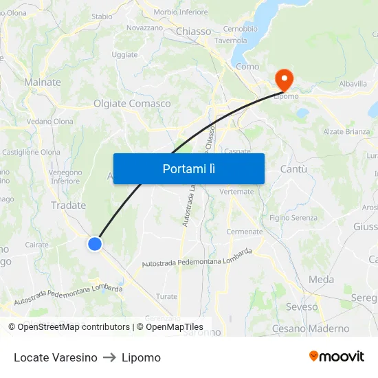 Locate Varesino to Lipomo map
