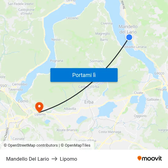 Mandello Del Lario to Lipomo map