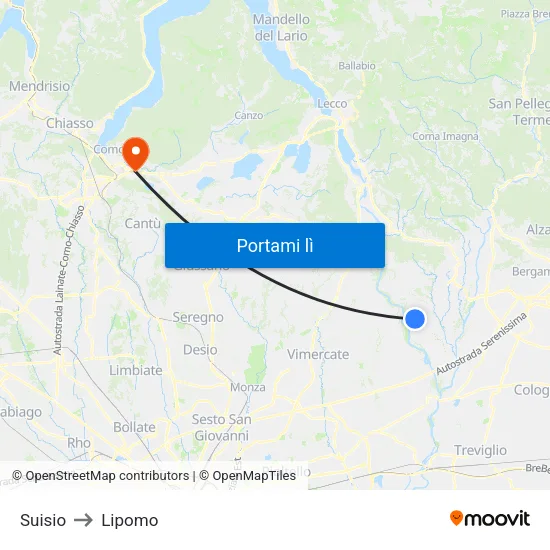 Suisio to Lipomo map