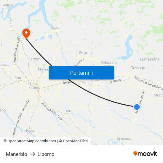 Manerbio to Lipomo map