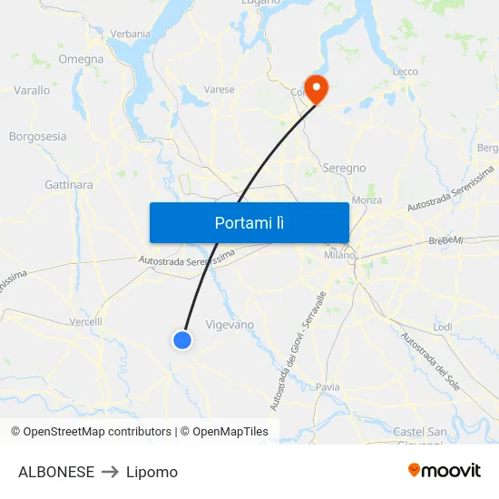ALBONESE to Lipomo map