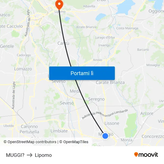 MUGGI? to Lipomo map