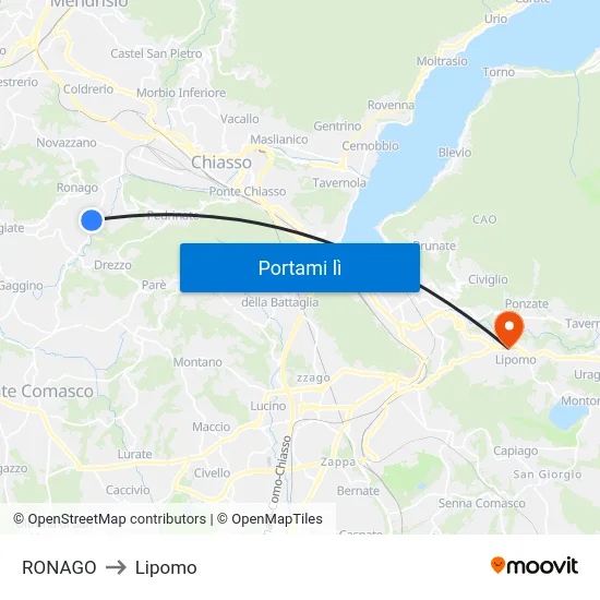 RONAGO to Lipomo map