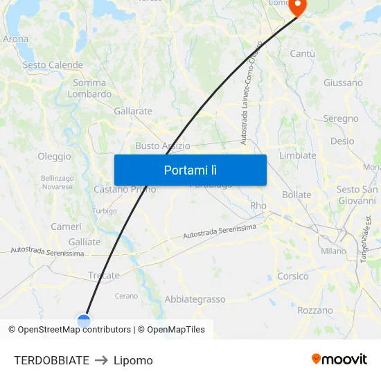TERDOBBIATE to Lipomo map