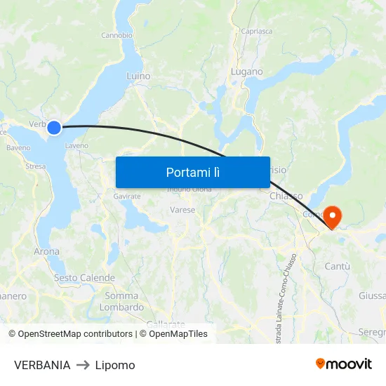 VERBANIA to Lipomo map