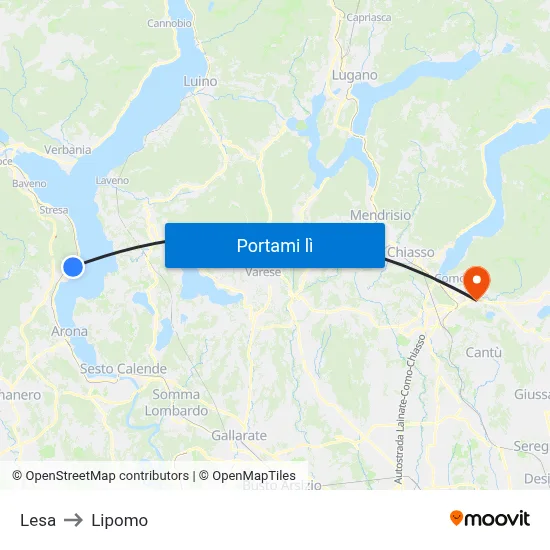 Lesa to Lipomo map