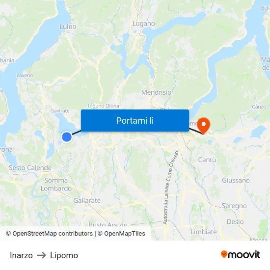 Inarzo to Lipomo map