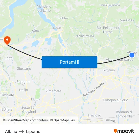 Albino to Lipomo map