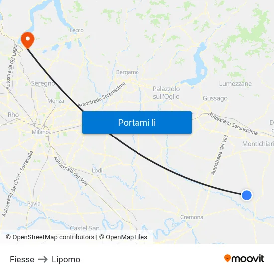 Fiesse to Lipomo map