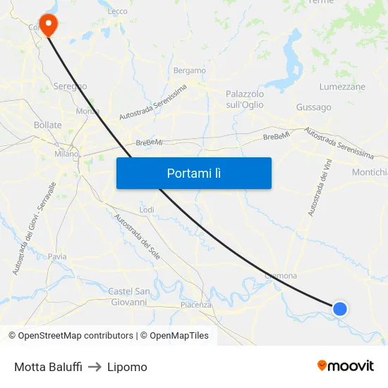Motta Baluffi to Lipomo map