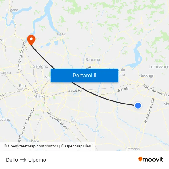 Dello to Lipomo map